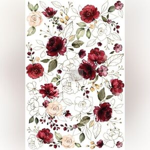 Redesign with Prima Decor Transfer ~ MIDNIGHT FLORAL 24” x 35”